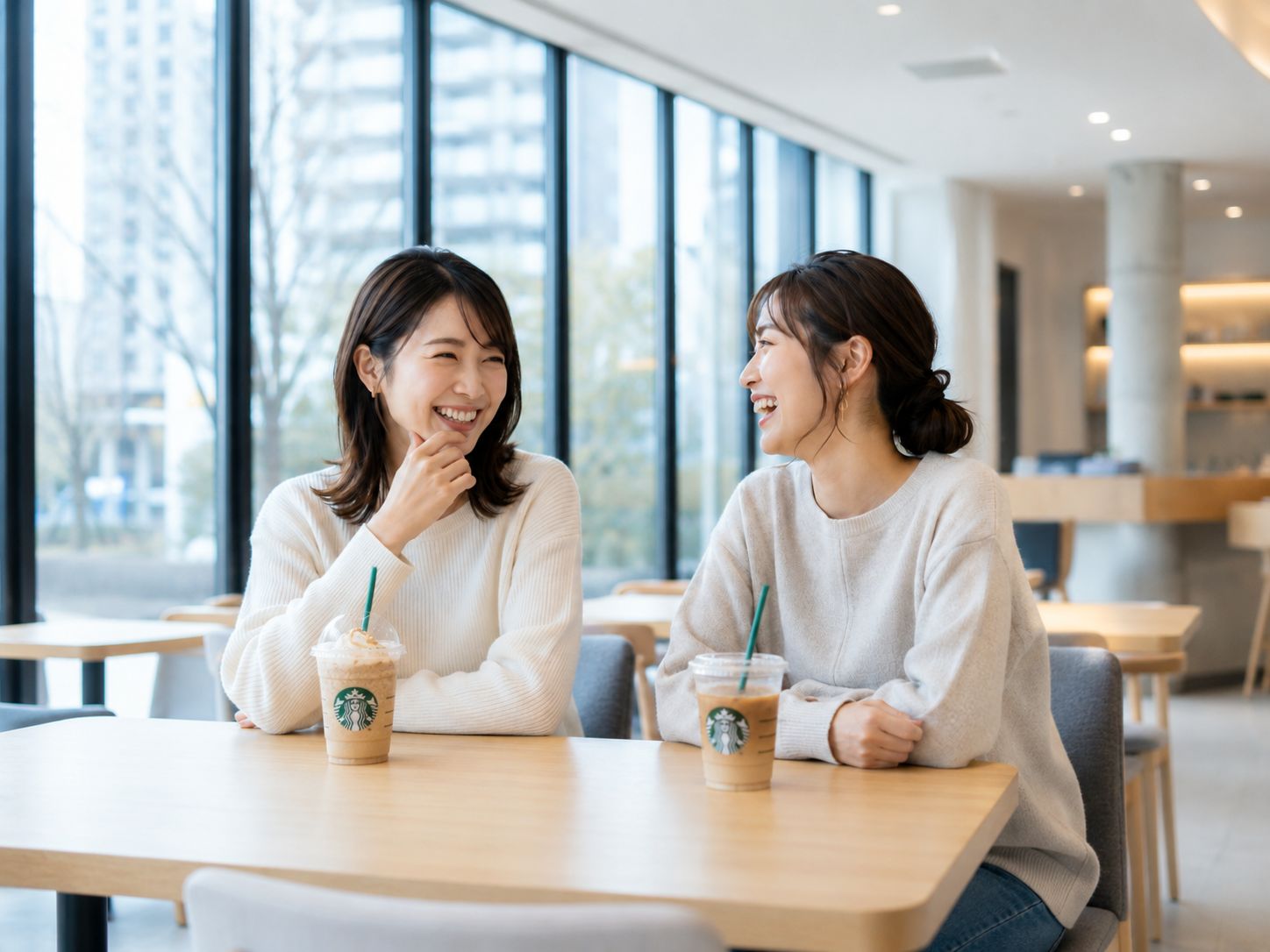 友人とカフェ